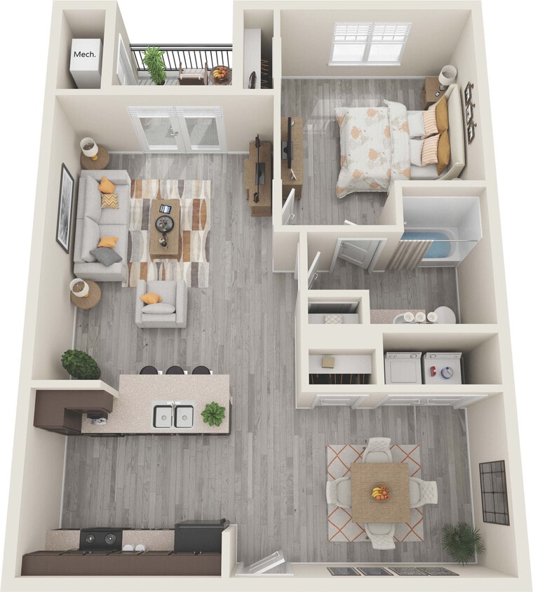 Floor Plan - 1 Bedroom