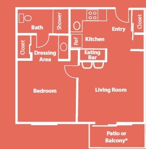 1BR/1BA - The Courtyard