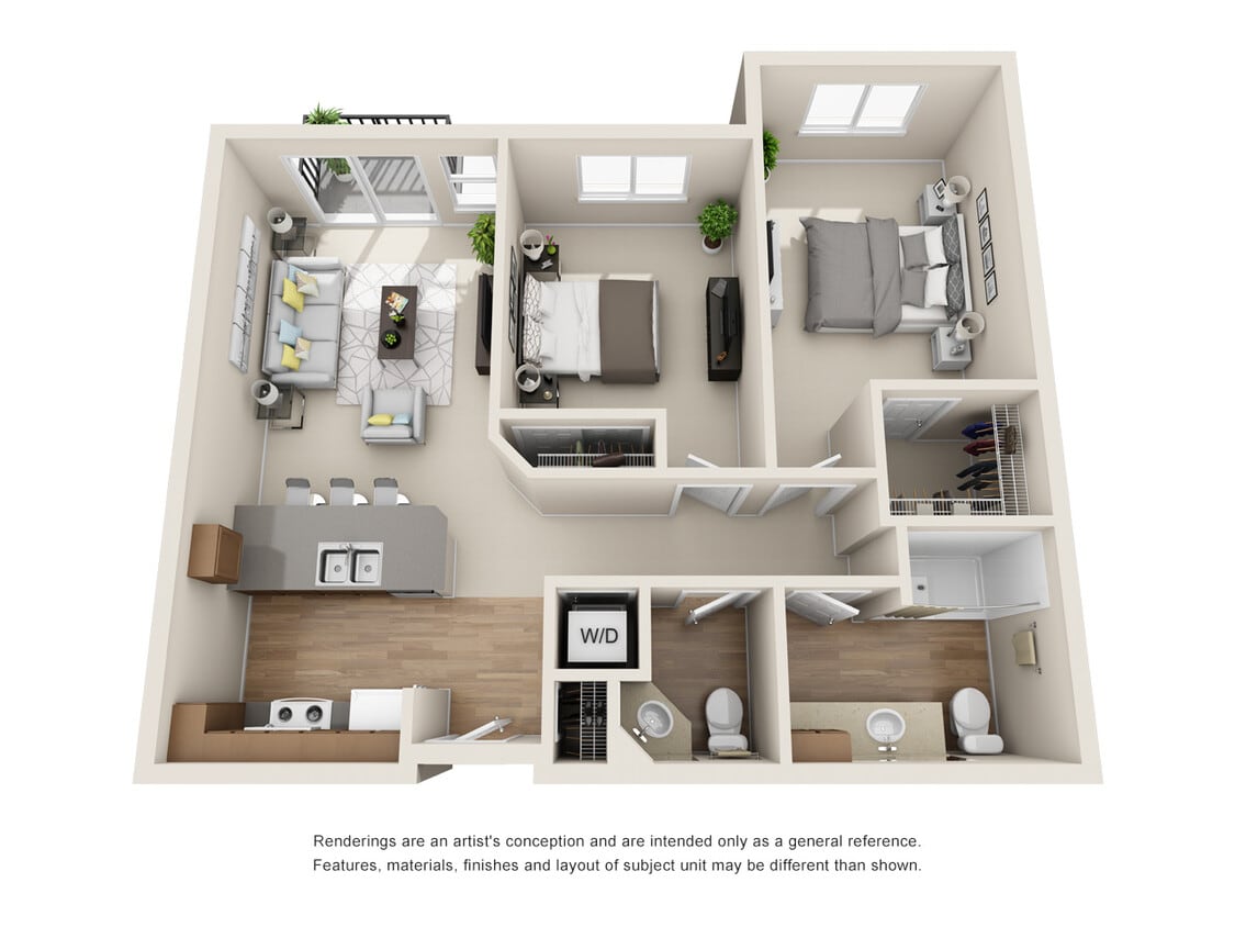 2 Bedroom / 1.5 Bathroom - 2x1.5 - C2
