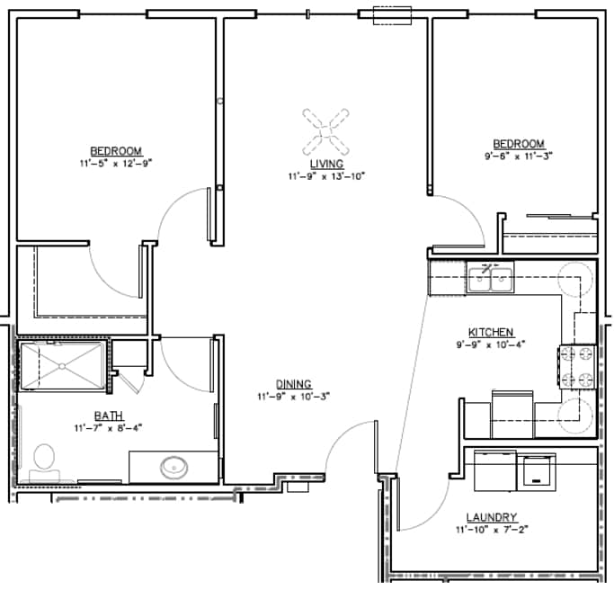 2BR/1BA - 2 Bed