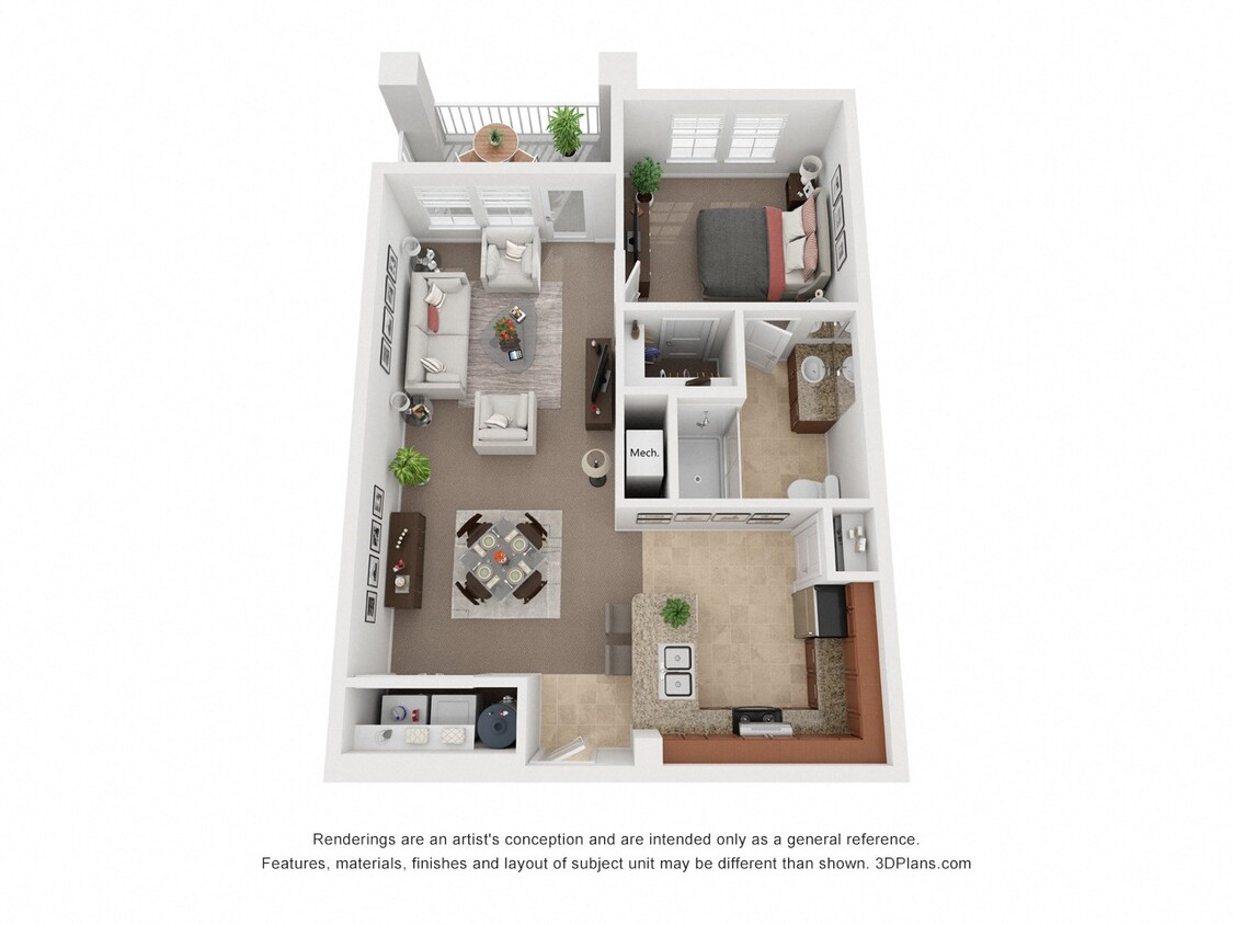 Floor Plan - One Bedroom One Bath (b)