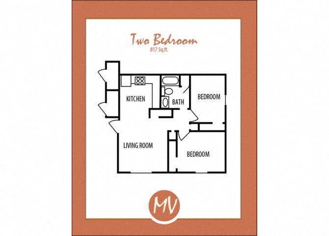 Floor Plan - Two Bedroom One Bath