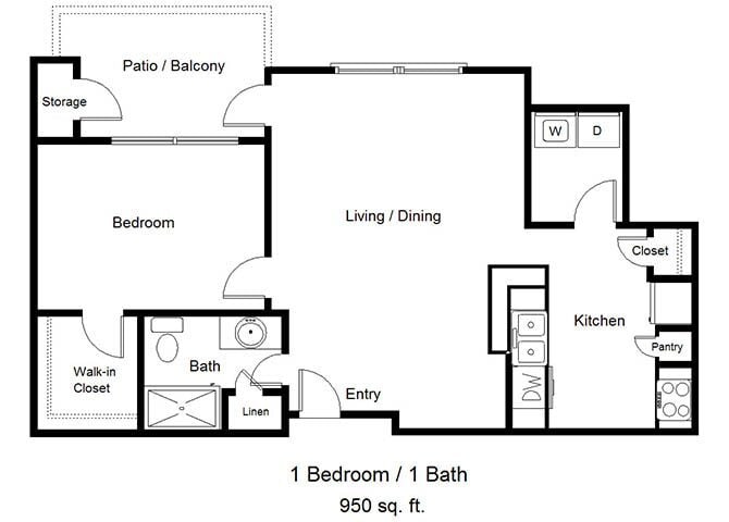 Floor Plan - One Bedroom C