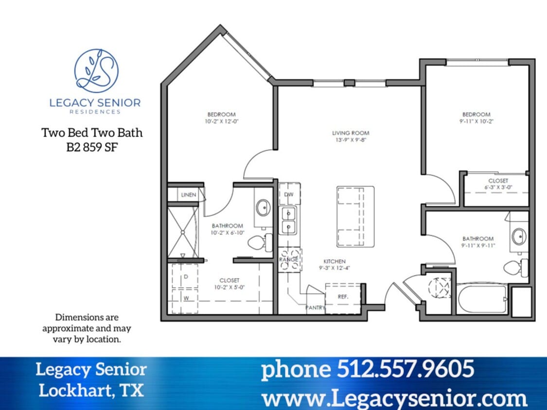 Floor Plan - 2x2 B2 60%
