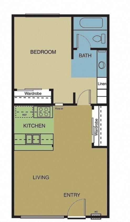 Floor Plan - 1 Bedroom 1 Bathroom