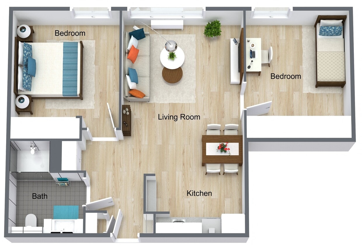 Floor Plan - Eagle Landing - 2 Bedroom Standard