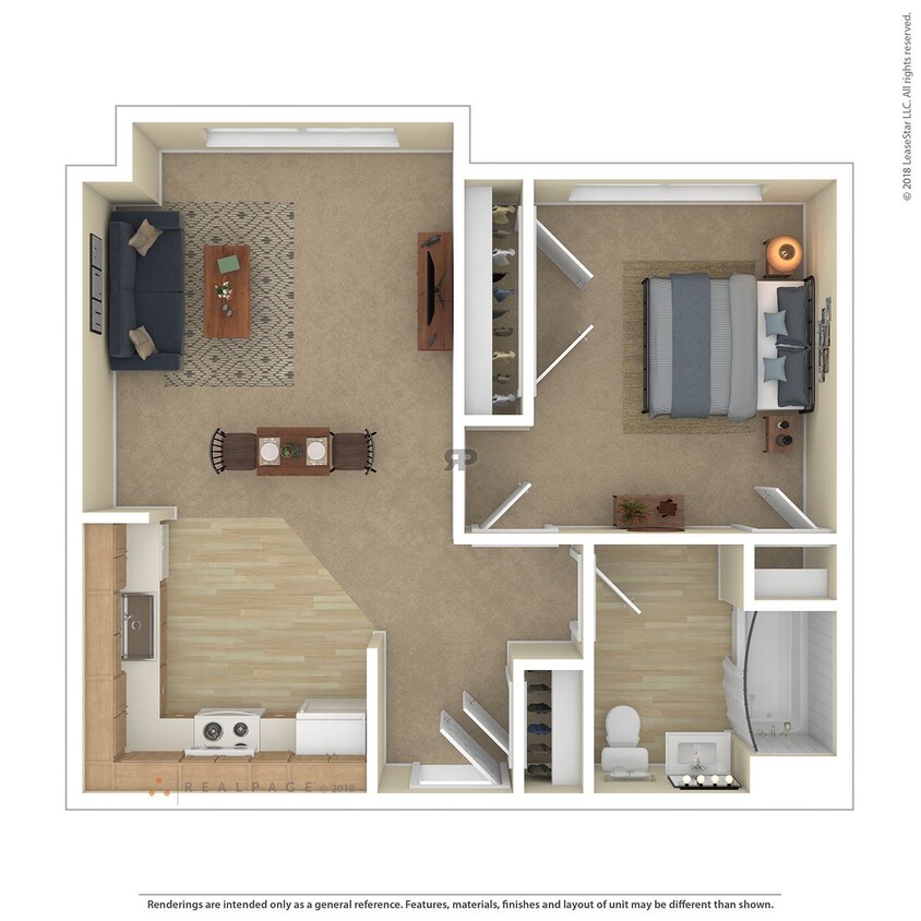 Floor Plan - 1 Bedroom 1 Bath