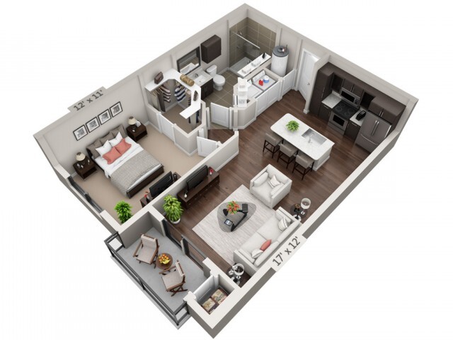 Floor plans are artist’s rendering. All dimensions are approximate. Actual product and specifications may vary in dimension or detail. Not all features are available in every apartment. Prices and availability are subject to change. - Imperial