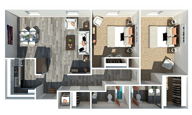 2 Bedroom | 2 Bathroom | 1165 Square Feet - 2.2 1165