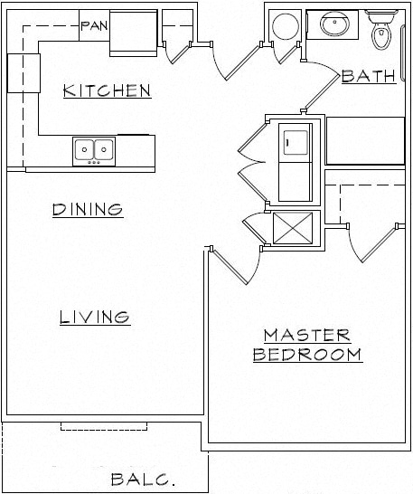 Floor Plan - One Bedroom 