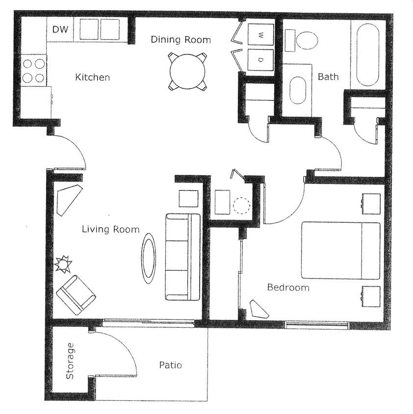 1BR/1BA - 1 Bedroom 1 Bathroom