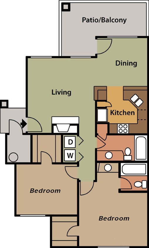Floor Plan - 2B Newly Remodeled