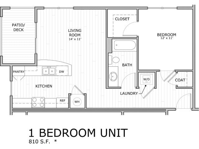 Floor plan image for one bedroom apartment - Thomas