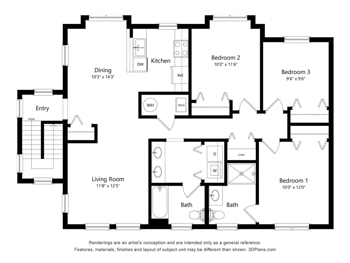 Floor Plan - 3 Bedroom Ames Green
