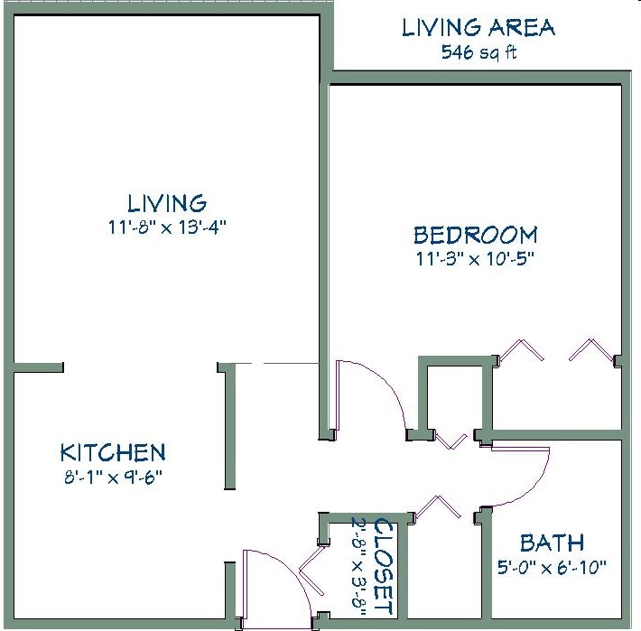 1BR/1BA - One Bedroom