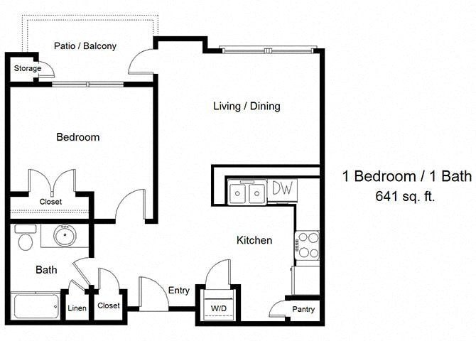Floor Plan - One Bedroom C