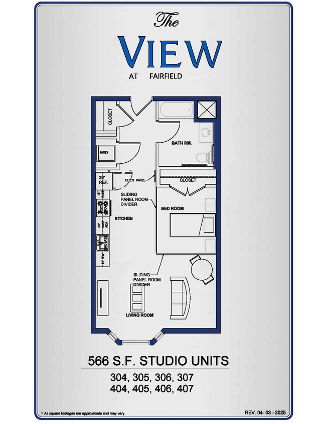 Units 204, 205, 206, 207, 304, 305, 306, 307, 404, 405, 406, 407 - 55+ Studio