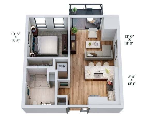 B1 | 1x1 | 580 sq ft - B1