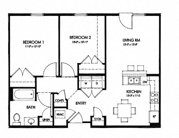 Floor Plan - Two Bedroom