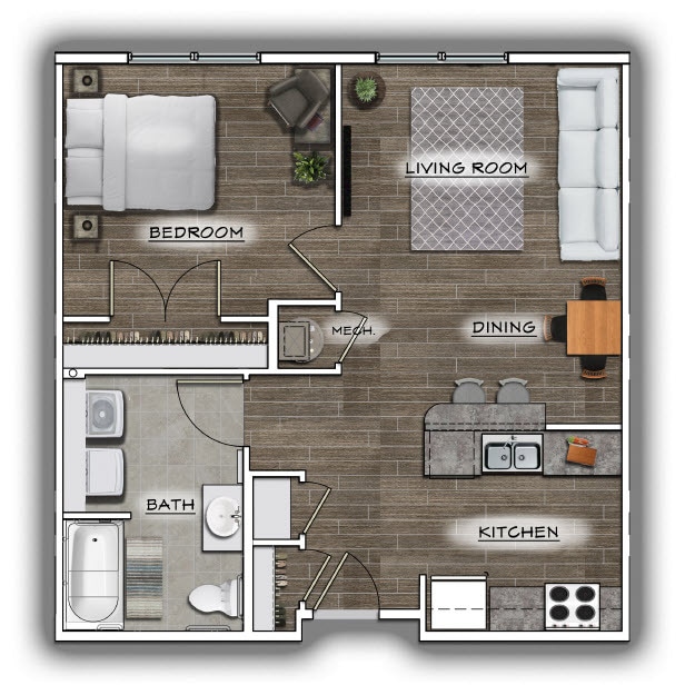 Floor Plan - One Bedroom