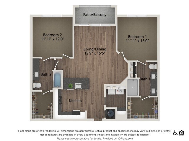 B3 | 2 bed 2 bath | 1144 sq ft - B3