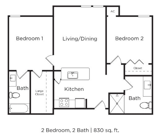 Floor Plan - 2x2