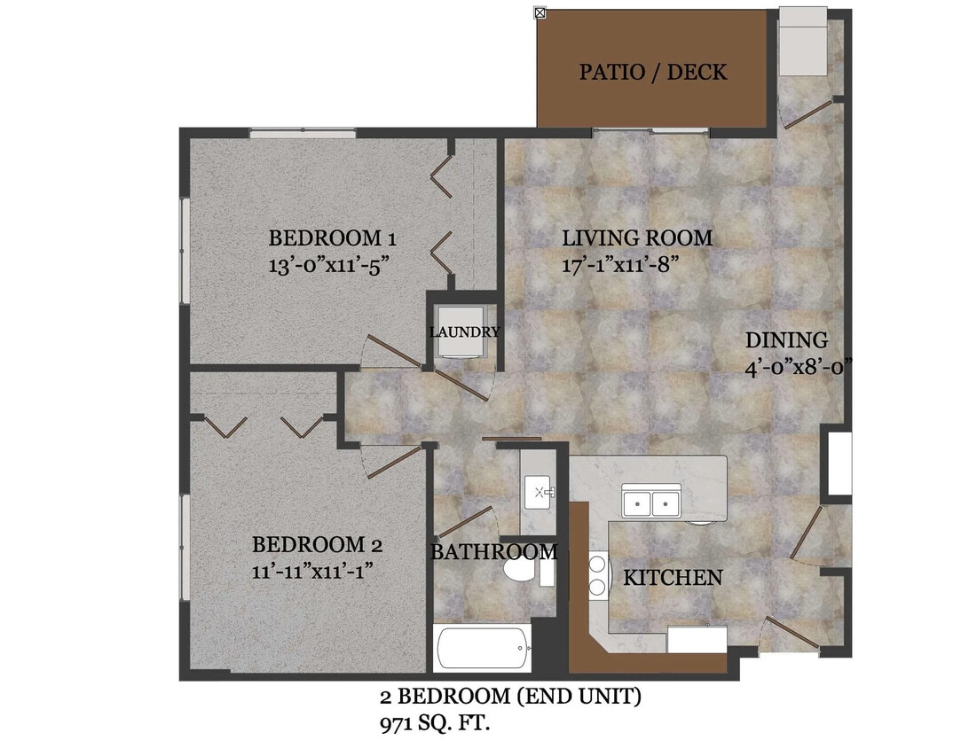 Floor Plan - 2 BR Inside 2nd Floor