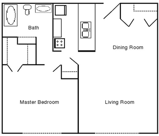 1BR/1BA - 1 Bed