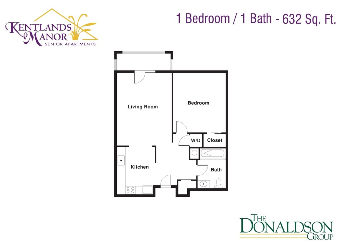 1BR/1BA - 1Bed  1Bath 632 sf