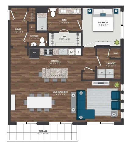 PH1 | 1x1 | 1125 sq ft - PH1