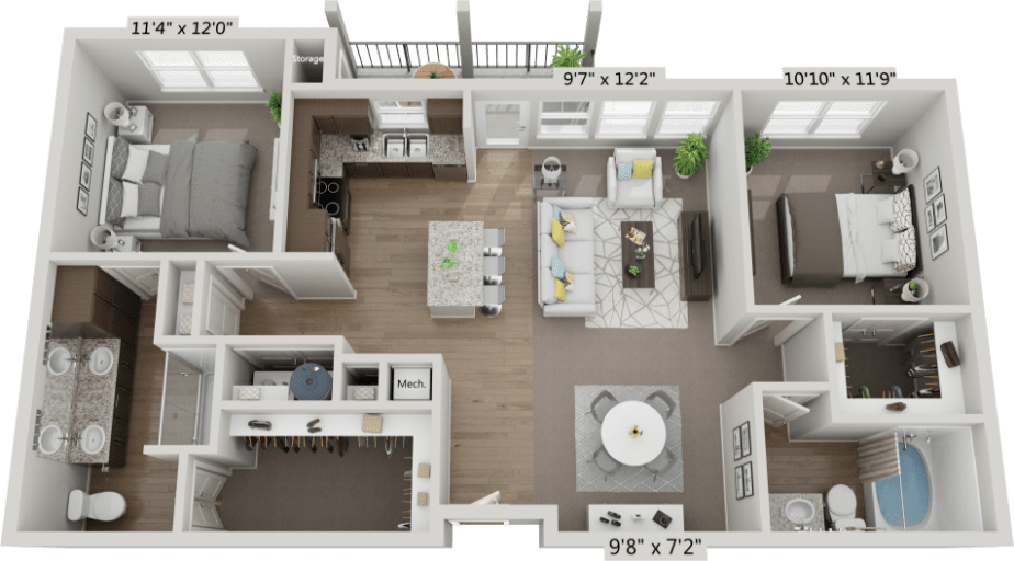 Floor Plan - B1 - Expedition 2X2