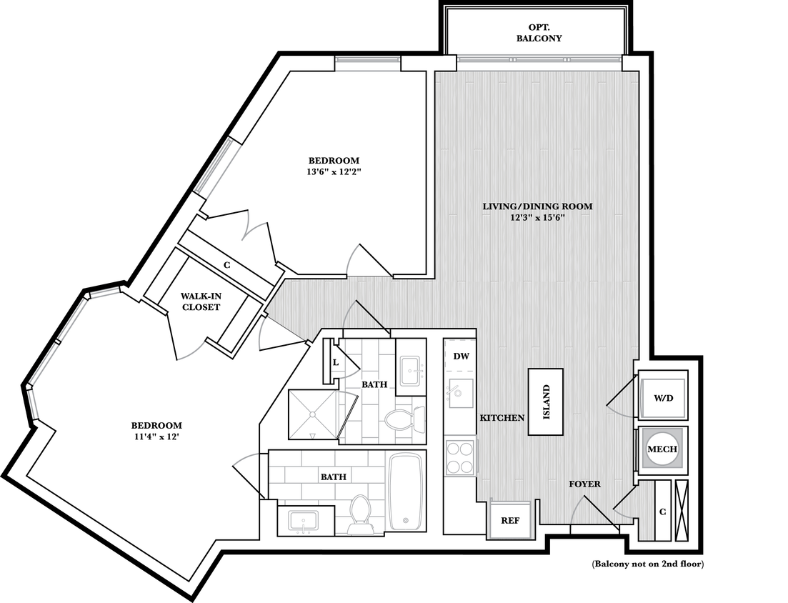 Floor Plan - 2 Bed/2 Bath