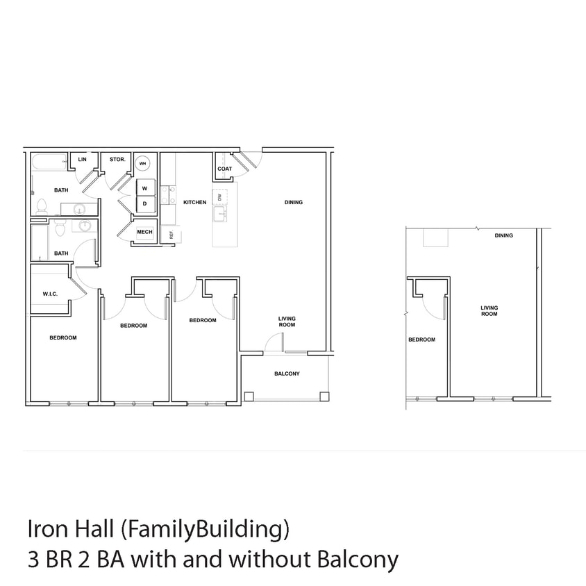 Floor Plan - 3 Bedroom- Iron Hall