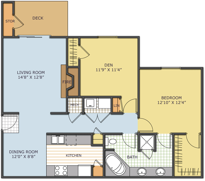 The Palmer - Biscayne - 1 Beds - 1 Baths - 1145 Sq. ft. - Biscayne