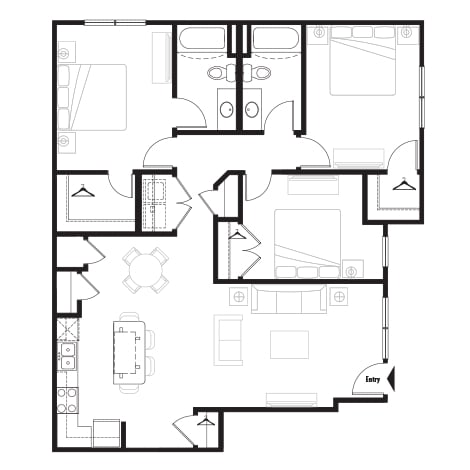 3BR/2BA - C1C - Three Bedroom, Two Bathroom