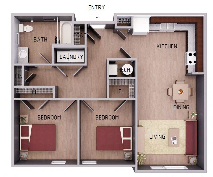 Floor Plan - Two Bedroom