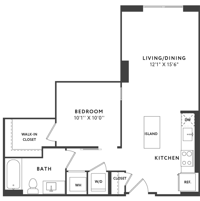 Floor Plan - 1 Bed 1 Bath A11