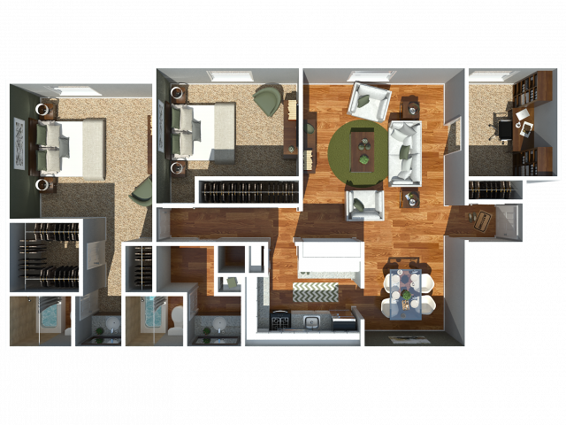 Floor Plan - 2 Bedroom with Office