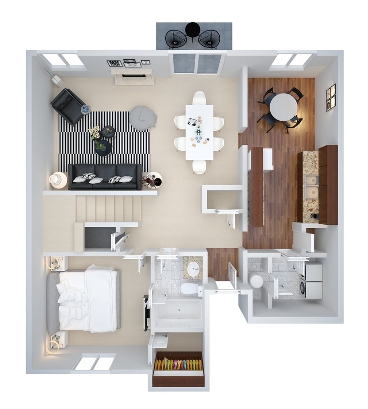 TH2_1535_Downstair_ 3D.jpg - 3 Bed Townhouse
