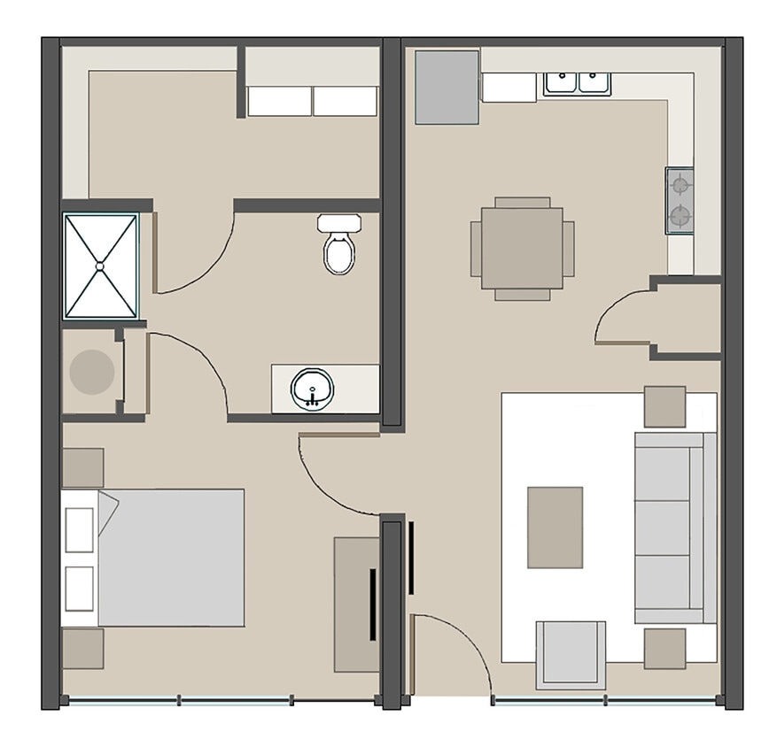 Floor Plan - One Bedroom B