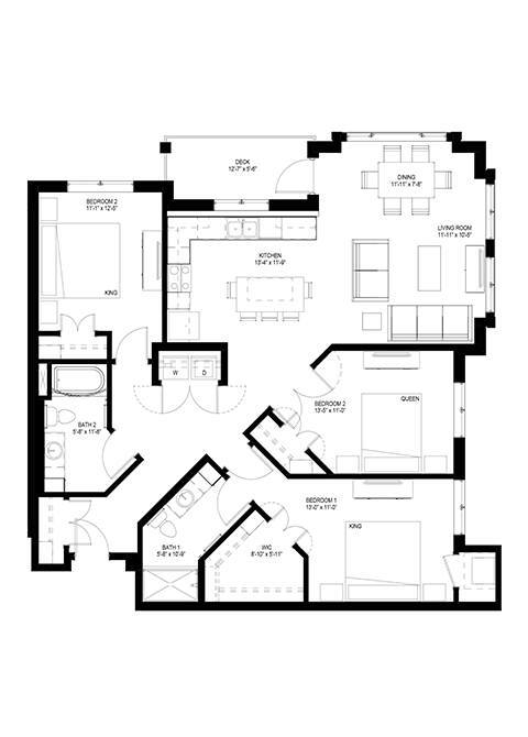 Floor Plan - Three Bedroom - B