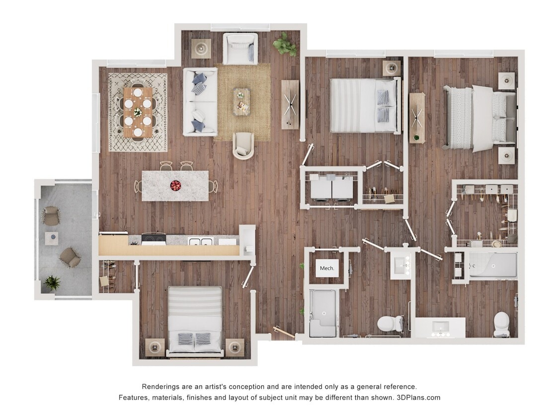 Floor Plan - 3AA (Wheelchair Accessible)