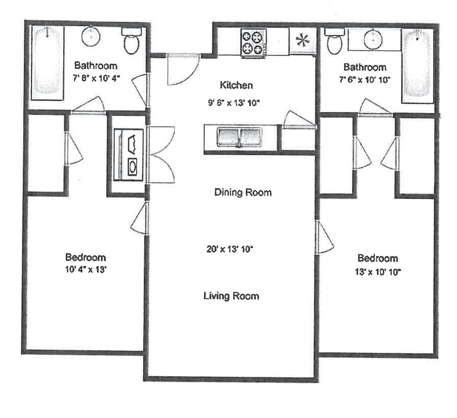 Floor Plan - 2X2 D