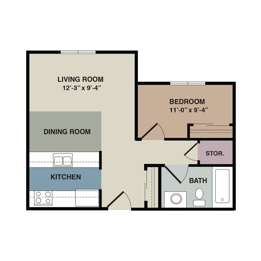 Floor Plan - 1 Bedroom