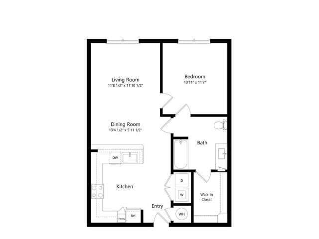 Floor plans are artist’s rendering. All dimensions are approximate. Actual product and specifications may vary in dimension or detail. Not all features are available in every apartment. Prices and availability are subject to change. - A2-HC