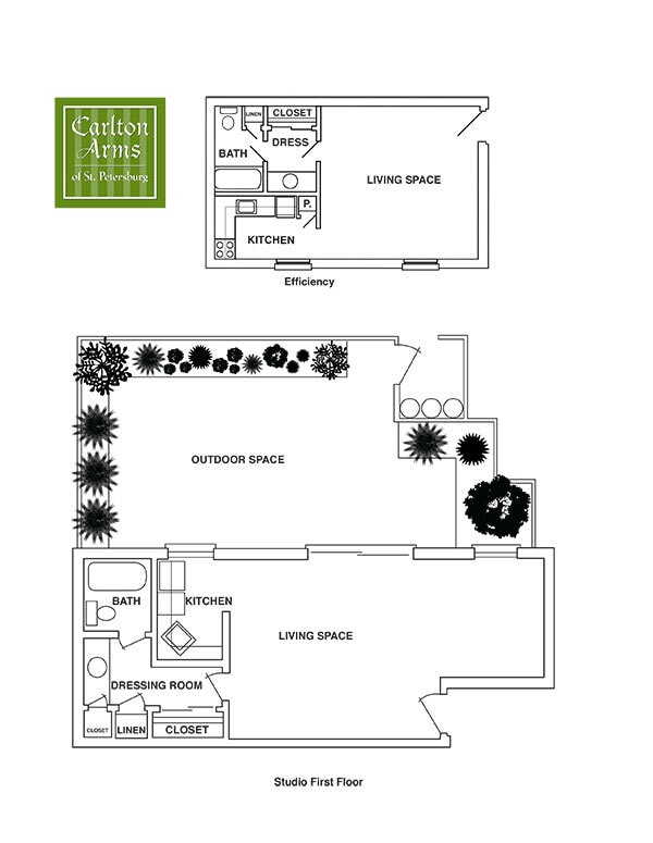 Floor Plan - Efficiency/Studio