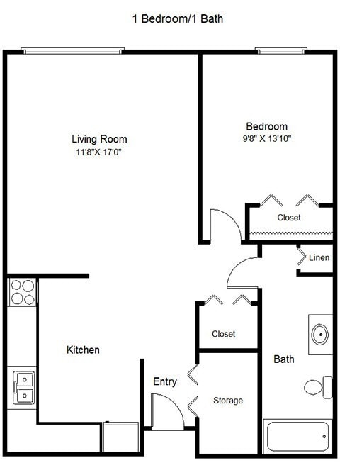 Floor Plan - One Bedroom