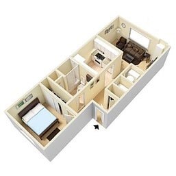 Floor Plan - 1 Bedroom