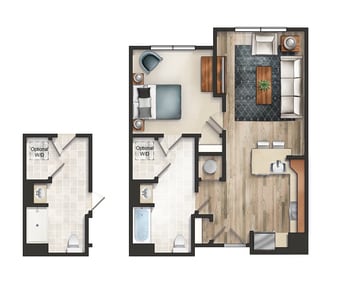 Floor Plan - One-Bedroom