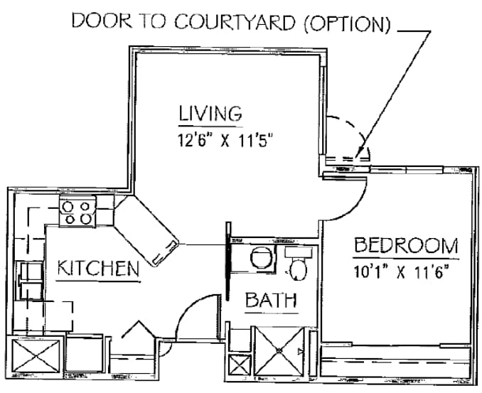 Plan 7 - 1 Bed 1 Bath